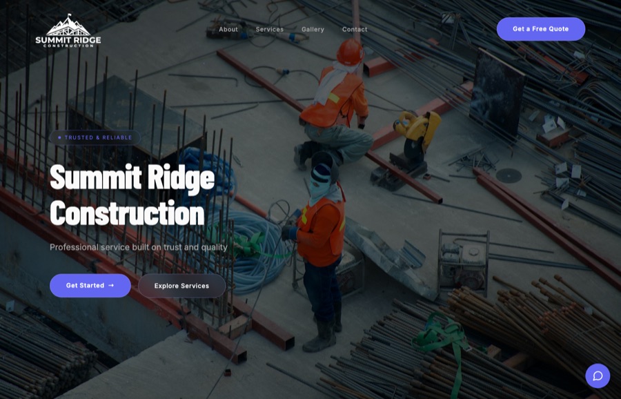 Summit Ridge Construction website